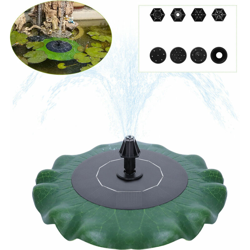 Yardin - Pompe solaire pour étang Fontaine de jardin,1.4W Mini pompe solaire pour étang Feuille de lotus Fontaine Pompe solaire Fontaine pour étang