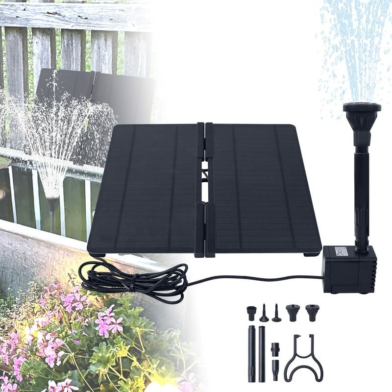 Yardin - Pompe de bassin solaire Professional avec 12V/12Ah Support réglable Fontaine solaire Pliage Pompe de bassin solaire pour étang de jardin