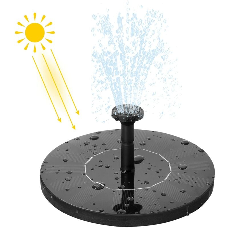 Yardin - Pompe solaire pour étang Fontaine ronde Fontaine de jardin,7V/1.4W mini fontaine solaire d'extérieur avec 4 jets,pour jardin,bain