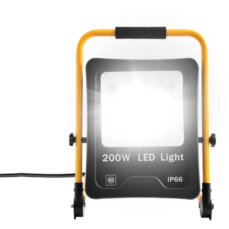 Projecteur de chantier à led, lampe de chantier, avec cadre de support et câble d'alimentation, pour l'intérieur et l'extérieur, atelier, jardin,