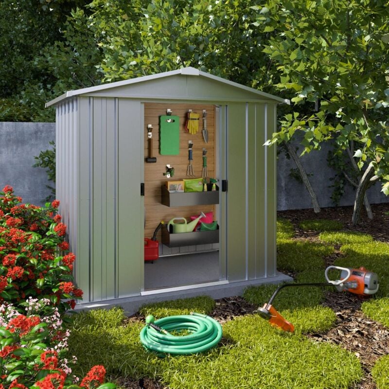Yardmaster - Abri de jardin métal Eco 2,3 m² + kit d'ancrage