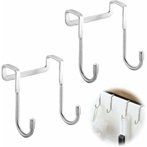 Yarona 2 Pièces Crochet de porte de douche,crochets de porte,Accroche Torchon,Patere Salle de Bain,Crochet Mural Adhesif,Accroche Torchon Cuisine,Auto-Adhesif sans Percer Hook pour Cuisine,Salon (S)
