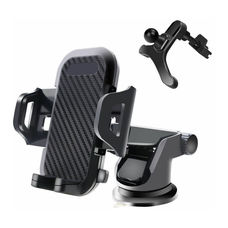 Ensoleille - Support telephone voiture,Support Telephone Voiture Grille d'aération,Universel Porte Portable Telphone Voiture Ventilation,Noir,