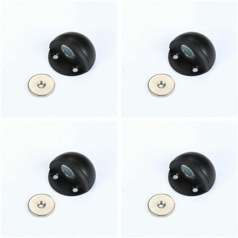 Yarona 4 Pièces Arrêt de Porte Magnétique en Métal, Butées de Porte de Sol à Visser, Butoirs de Porte Auto-adhésives Sans Percer pour Protection de Porte et