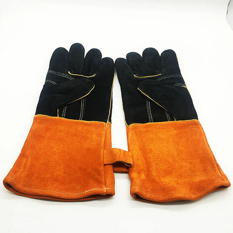 Yarona Gants de four en peau de vache barbecue isolation thermique four à micro-ondes soudage gants de jardinage résistants aux coupures assurance du travail en plein air