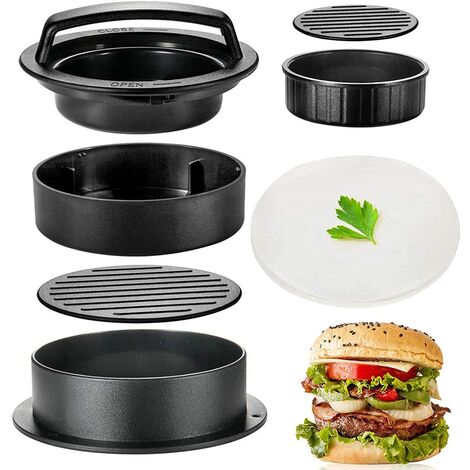 Yarona Moule Steak Haché 4 Formats de Steaks Presse Steak Haché Presse Hamburger Burger Press Presse Burger 50 papiers à hamburger
