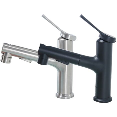 Yarona Robinet rétractable monotrou pour bassin chaud et froid en acier inoxydable (y compris les tuyaux d'eau chaude et froide) - brossé