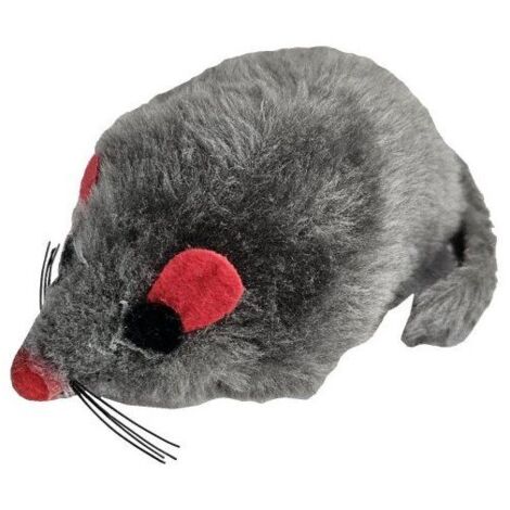 Yarro  Juguete para gatos  Ratón vibrador de peluche gris 8cm - Ratón vibrador de peluche gris 8cm