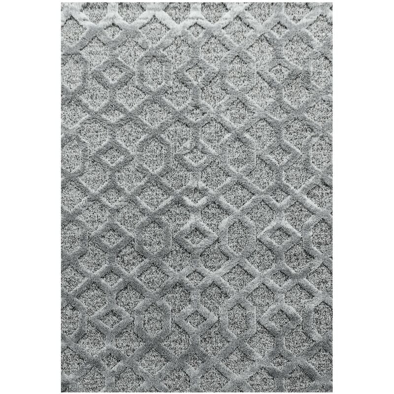 Pisa - Tapis en relief Berbère yasi Gris (80x150cm)