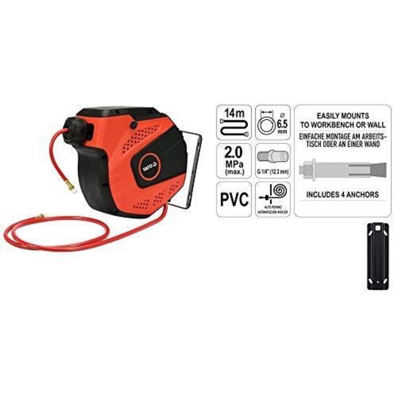 Yato - YT-24243 tuyau pneumatique 14 m 20 bar Noir, Rouge