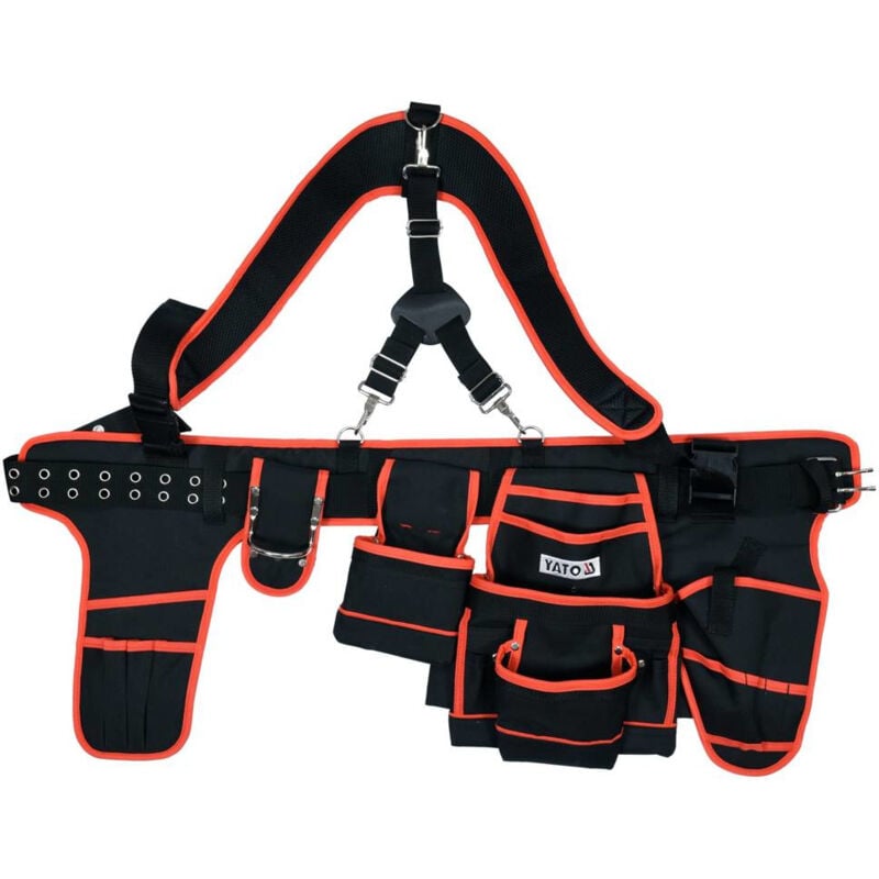 

YATO Cinturón de herramientas con tirantes poliéster 128 cm - Negro