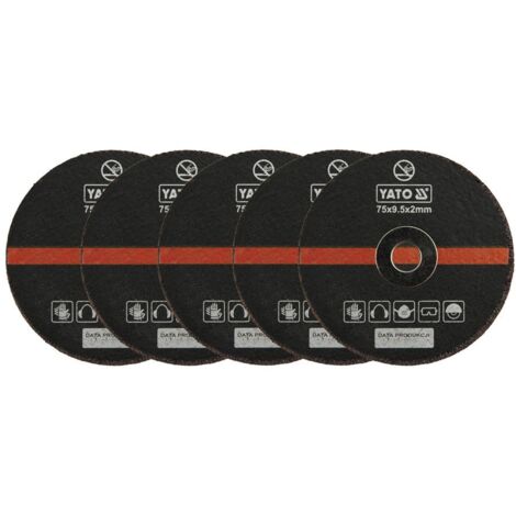 YATO DISQUES MÉTALLIQUES 75 mm JEU DE 5 POUR COUPE-COUPE PNEUMATIQUE 0994