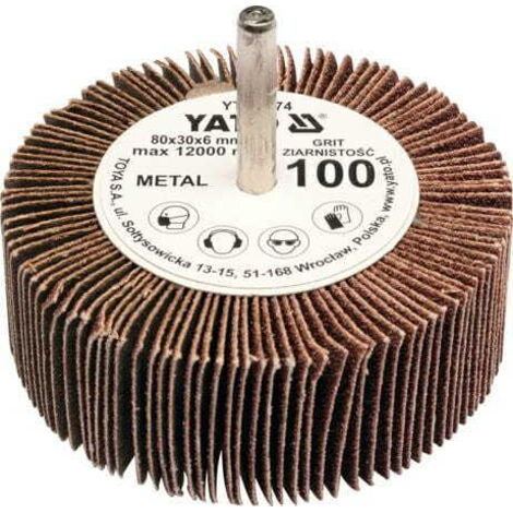 YATO FÄCHERRAD MIT SCHAFT 80 x 30 x 6mm P60