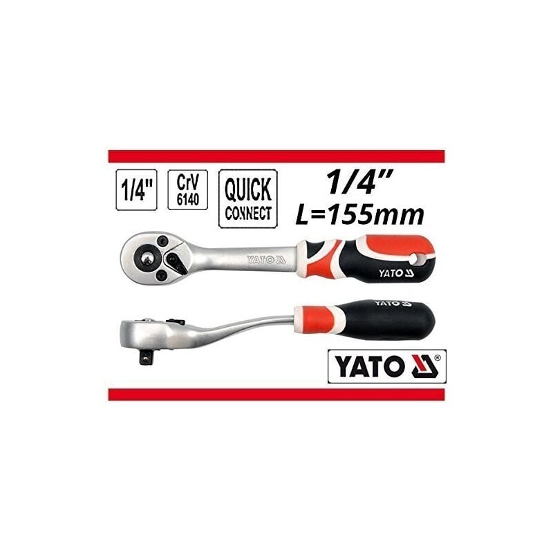 Yato - heavy duty courbé manche à cliquet à libération rapide 1/4 ''/ yt - 0730)