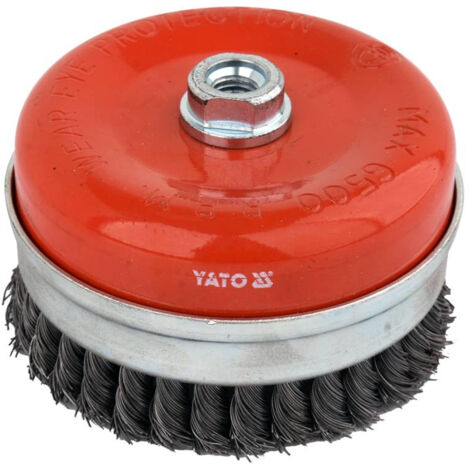 YATO KISSENBÜRSTE 125mm, M14 GEWINDE, GEDREHTER DRAHT 47691