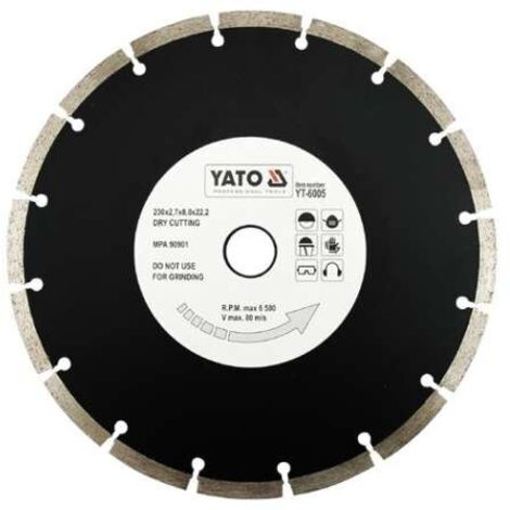YATO LAME SEGMENT DISQUE DIAMANT POUR COUPE À SEC 230 X 22,2/YT - 6005)