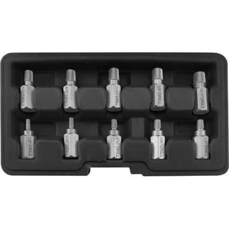 Yato, modèle YT-05890, Extracteur de vis et de boulons professionnel (10 pièces), tool, idéal pour retirer rapidement et efficacement les vis et les boulons endommagés .