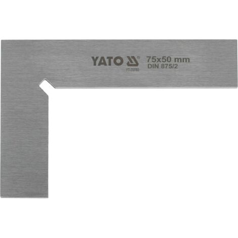 YATO, modelo YT-70750, Esquinero de herrero 75x50 mm, clase II, ideal para trabajos de carpintería, metalurgia y construcción, herramienta profesional de alta precisión.