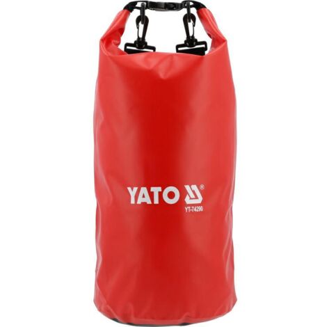 YATO, modelo YT-74290, Mochila impermeable tipo saco, 10L, ideal para transportar herramientas y equipos de manera segura, alta calidad, resistente al agua y diseño práctico.