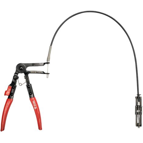 Yato – Pince à collier élastique auto-serrant 5-50 mm – Câble de 690 mm – Manche antidérapant – Système à crémaillère pour usage intensif