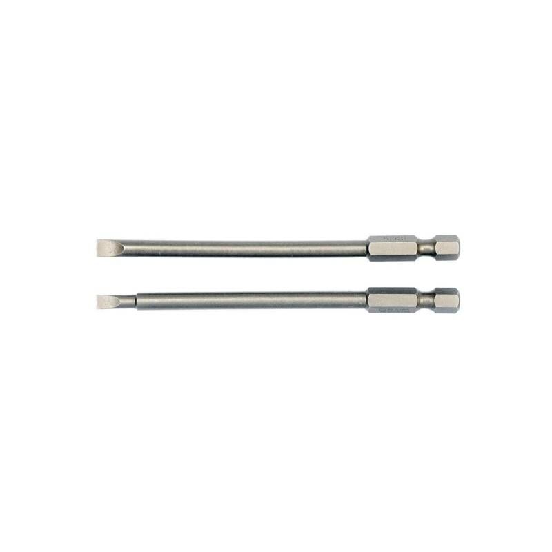professional extra long 100mm slotted screwdriver bits set of 2: 4&5 mm - Yato