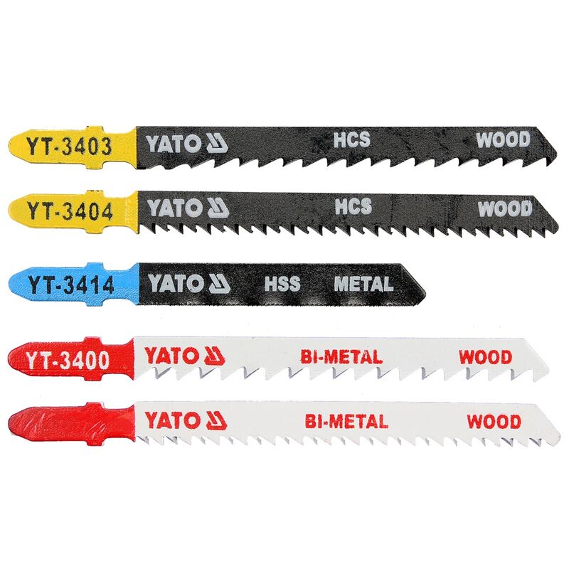 professional mixed jigsaw blades 5 pcs metal, wood steel T fitting (YT-3445 - Yato