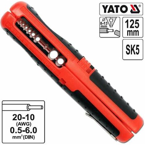 YATO Profi Abmanteler Abisolierzange 8-13mm YT-2274