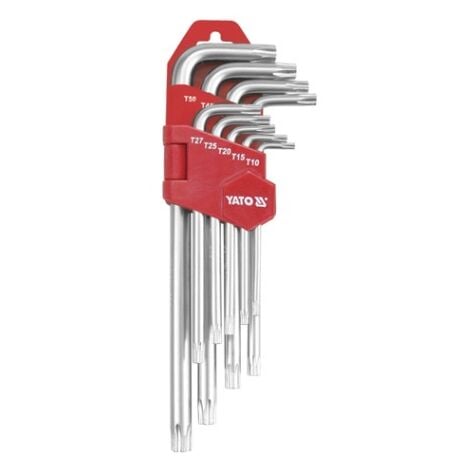 YATO ROHR-TORX-SCHLÜSSEL 9-tlg. T10-T50 EXTRA LANG, MIT LOCH 0512