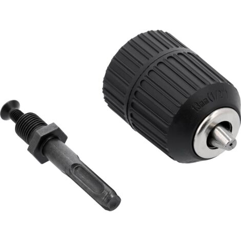 YATO Selbstspann-Bohrfutter mit SDS-Plus Adapter & Schlüssel – 1,5–13 mm 1/2" 20UNF, Cr40 & Kohlenstoffstahl, stabil & präzise