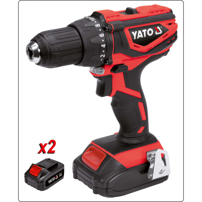 

Taladro sin cables con 2 baterías iones de litio 3,0Ah 18V 40Nm - Yato
