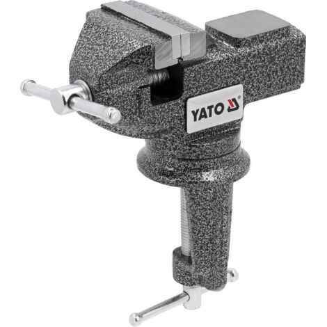 YATO Tischschraubstock mit Amboss 60mm Bankschraubstock– drehbar Gusseisen Schraubstock 360°  50 kg Spannkraft