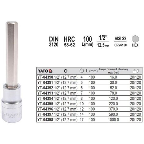 Yato YT-04390 punta del cacciavite de 1 pz.