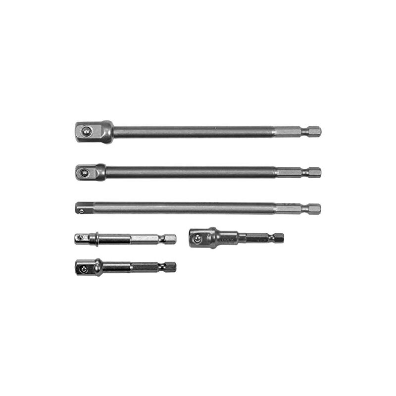 YT-04629 lot de 6 adaptateurs hexagonaux pour douille 1/2'', 3/8'', 1/4'' 50 et 150 mm de long - Yato