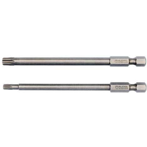 YATO YT-0492 - Embouts de tournevis 2pcs - torx de sécurité : t20x100mm  t30x100mm 1/4 "hexagonal