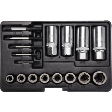 Yato YT-06033 Kit Extracteurs de Vis 17 pièces Acier
