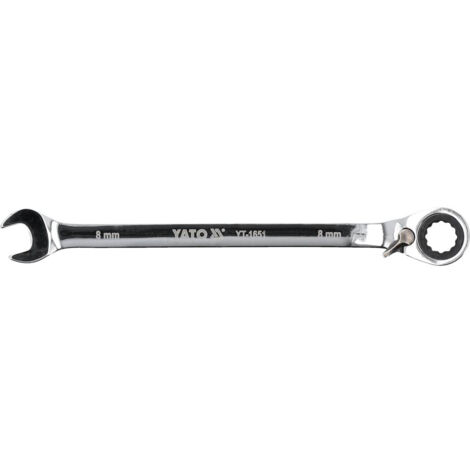 Yato YT-1651 clé à fourche de cliquet Acier au chrome vanadium 8 mm 1 pièce(s) Acier inoxydable