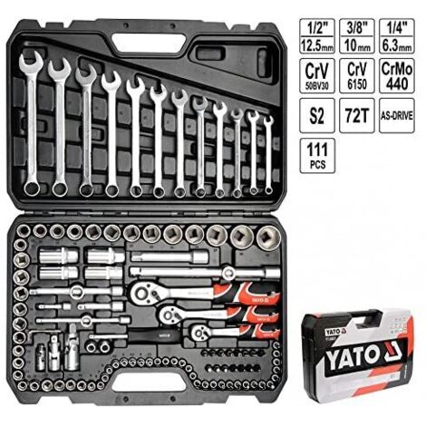 YATO YT-38831 - set di prese 1/4", 3/8" e 1/2"111pcs