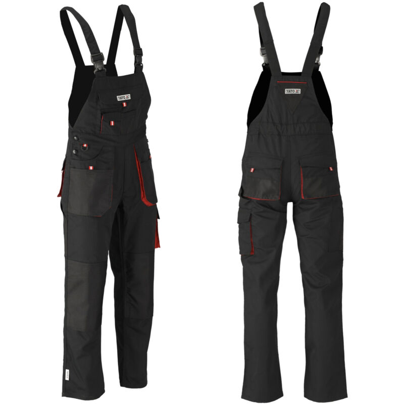 Pantalon de travail / salopette DUERO noir/rouge taille XL