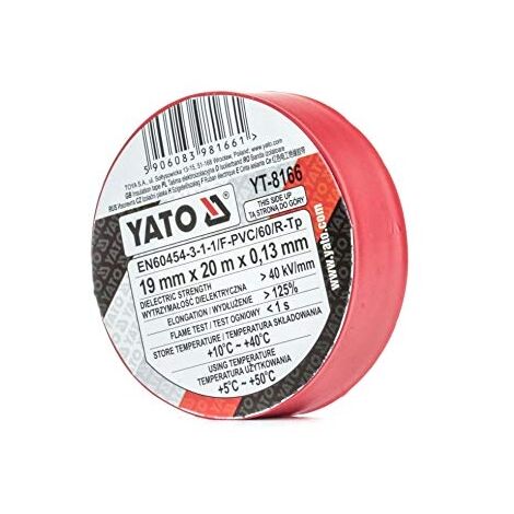 YATO YT-8166 RUBAN ISOLANT ROUGE 12 MM X 10 M