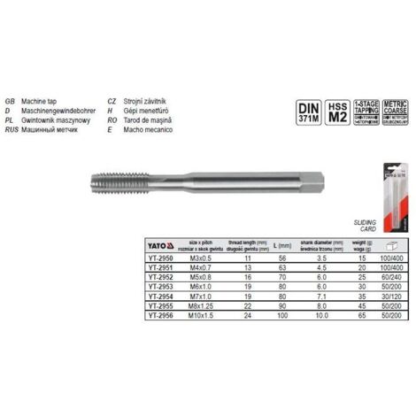 YatoYato YT-2952 Tool utensile per filettare