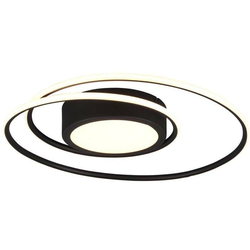 Yava Plafonnier led Noir Rond avec Télécommande Multifonction D.60Cm