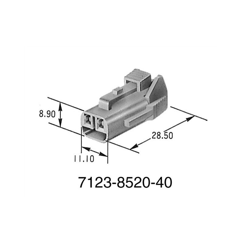 Yazaki - 7123-8520-40 2P Female Automotive Connector - z Type - Gray