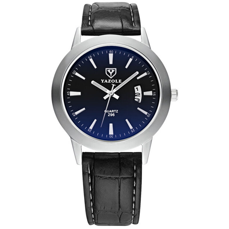 

Reloj de cuarzo para hombre Reloj de pulsera para hombre con bloqueo de luz azul Cristal mineral Pantalla de calendario de tiempo Puntero luminoso