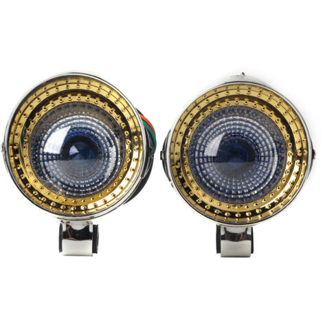 Yctze 12V Moto chromé Spot Phare Voiture Lampe Accessoire Moto Phare Voiture Lampe Accessoire chromé Spot Lumière.
