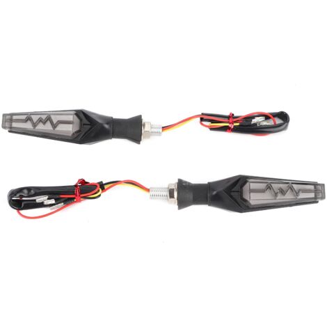 Yctze 2PCS Motorcycle LED Turn Signal Light, ABS Material, Dynamic IPX66, Effet de l'eau Fluide, M10 Universel, Décodeur intégré, Bouchon et Jeu, Sens élégant avec (lumière Bleue).