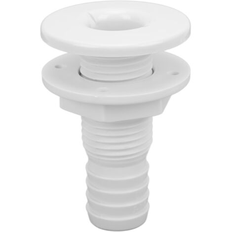 Yctze Connecteur Traversant la Coque Accessoires de Coque Raccord de Tuyau en Plastique Blanc pour Bateau à Travers la Coque de 1-1/8 Po pour Système de Plomberie à Bord.
