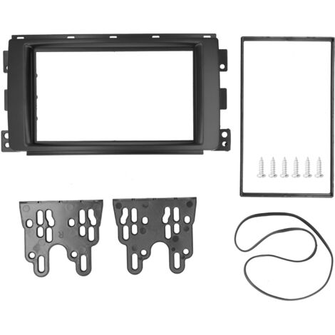 Yctze Garniture de Réaménagement du Panneau de Tableau de Bord CD Fascia Radio Stéréo de Voiture 2Din pour Smart ForTwo 2007-2010, Montage sans Couture, Matériau ABS Robuste