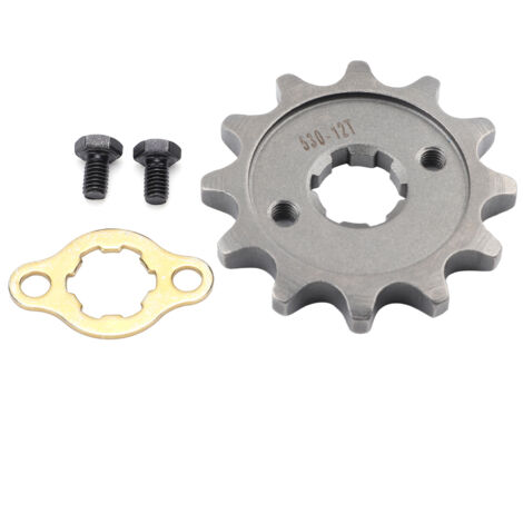 Yctze Pignon de Moteur Avant, Dents 12T, Trous de 17 Mm et 30 Mm, adapté à la Chaîne 530 avec Accessoire de, adapté aux Moteurs Lifan, Loncin, Jialing, Zongshen.