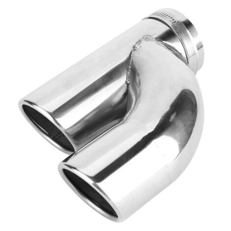 Yctze pour embout echappement double Embout D'éChappement de Voiture, Embout de Garniture de Tuyau D'éChappement en Acier Inoxydable de 62mm Sus Circulaire ExtréMité Oblique Double Sortie Gorge Arriè