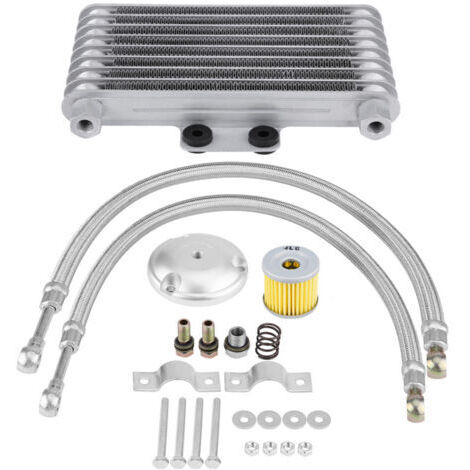 Yctze Refroidisseur d'huile moto, 125ml Refroidisseur d'huile moto Kit de système de radiateur de refroidissement pour moteur adapté pour 125CC 150CC 200CC moto